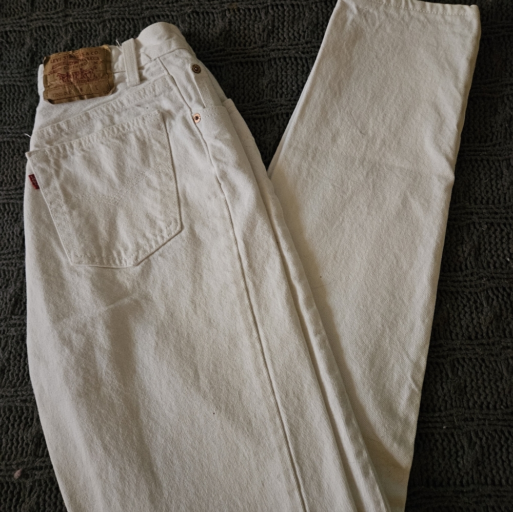 Levi's White Cotton Jeans